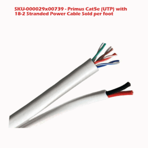 SKU-000029b00739 - Primus Cat5e Solid 24AWG Unshielded Twisted Pair (UTP) with 18-2 Stranded Power Cable Brand is North40 MSRP is 0.38 Sale Price is 0.35 Sold per foot