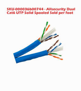 SKU-000036b00744 - Allsecurity Dual Cat6 UTP Solid Spooled Brand is Allsecurity MSRP is 0.48 Sale Price is 0.43 Sold per foot